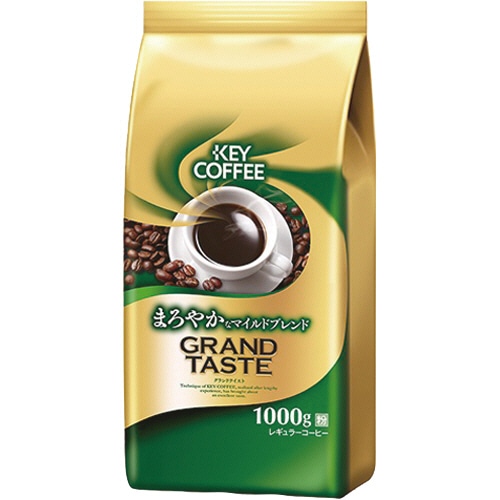 キーコーヒー グランドテイスト まろやかなマイルドブレンド 1000g(粉) 1セット(2袋)