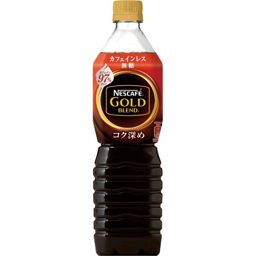 ネスレ ネスカフェ ゴールドブレンド コク深め ボトルコーヒー カフェインレス 無糖 900ml ペットボトル 1ケース(12本)