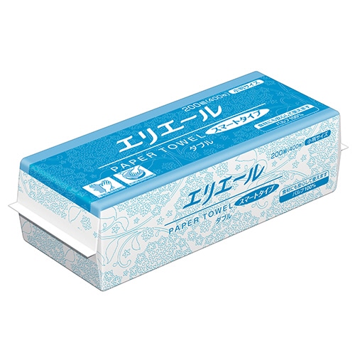 大王製紙 エリエール ペーパータオル スマートタイプ ダブル 小判 200組/パック 1セット(42パック)