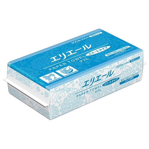 大王製紙 エリエール ペーパータオル スマートタイプ ダブル 中判 200組/パック 1セット(35パック)