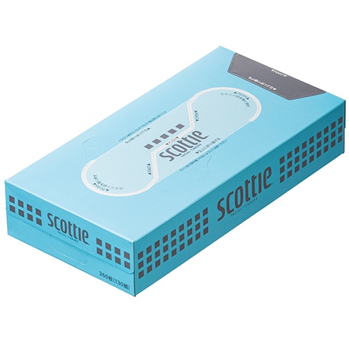 日本製紙クレシア スコッティ ティシュー2WAY 130組/箱 ブルー 1箱(60箱:5箱×12パック)