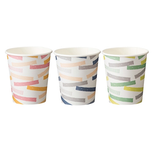 TANOSEE 紙コップ サニースクエア～重なるリズム 150ml(5オンス) 1セット(400個:80個×5パック)