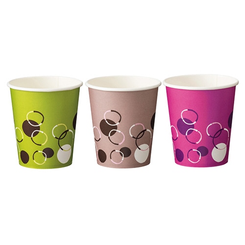 TANOSEE 紙コップ ビビッドリング～はじける泡音 205ml(7オンス) 1セット(400個:80個×5パック)