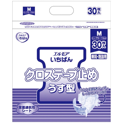 カミ商事 エルモア いちばん クロステープ止めうす型 M 1セット(120枚:30枚×4パック)