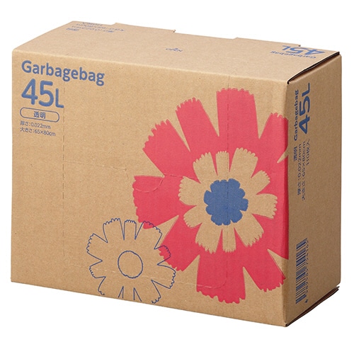 TANOSEE ゴミ袋 コンパクト 透明 45L BOXタイプ 1セット(660枚:110枚×6箱)