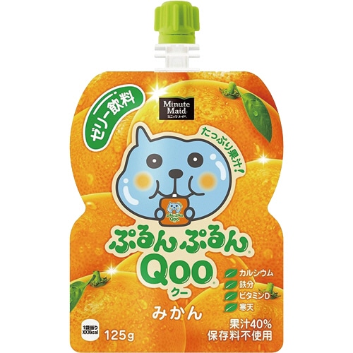 コカ・コーラ ミニッツメイド ぷるんぷるんQoo みかん 125gパウチ 1セット(30個)