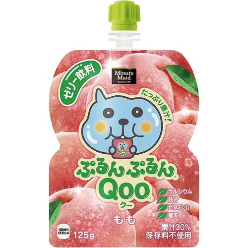 コカ・コーラ ミニッツメイド ぷるんぷるんQoo もも 125gパウチ 1セット(30個)