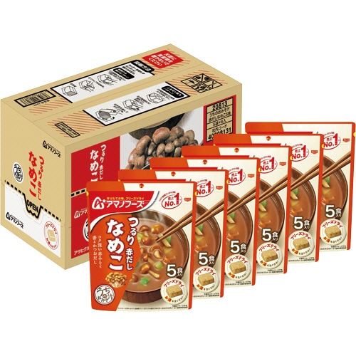 アマノフーズ うちのおみそ汁 赤だしなめこ 1セット(30食:5食×6パック)