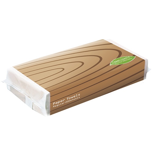 TANOSEE ペーパータオルアースカラー(レギュラー) 200枚/パック 1セット(5パック)
