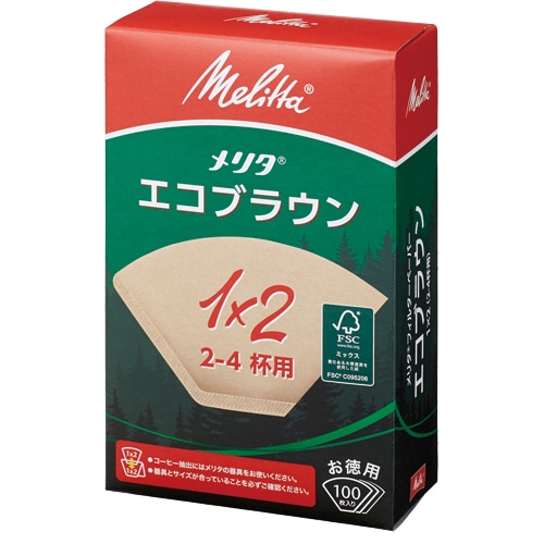 メリタ N エコブラウン 1×2G 2～4杯用 PE-12GBN 1セット(300枚:100枚×3箱)