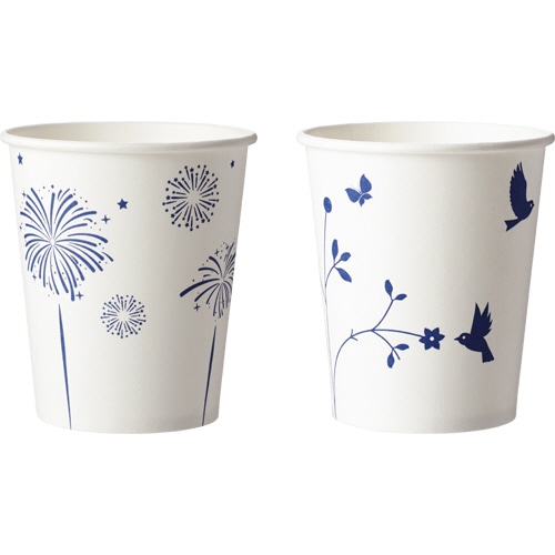 ファーストレイト うがい用紙コップ インディゴ 花火・草原 150ml(5オンス) FR-5325 1セット(4000個:1000個×4パック)