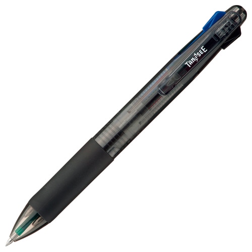TANOSEE 油性4色ボールペン 0.7mm (軸色 ブラック) バネクリップ仕様 1本