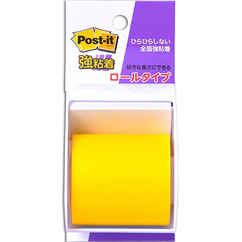 3M ポスト・イット 強粘着ロールノート ディスペンサー付 50mm幅 ビビットイエロー SSR-50Y 1個