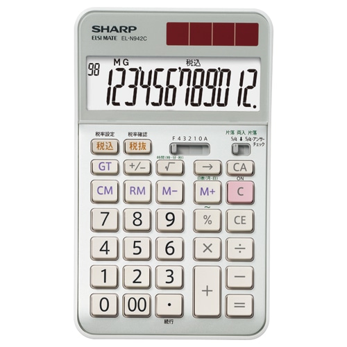 シャープ 実務電卓 12桁 ナイスサイズ EL-N942C-X 1台