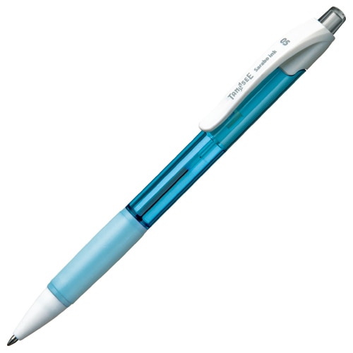 TANOSEE ノック式油性ボールペン(なめらかインク) 0.5mm 黒 (軸色:アクアブルー) 1本