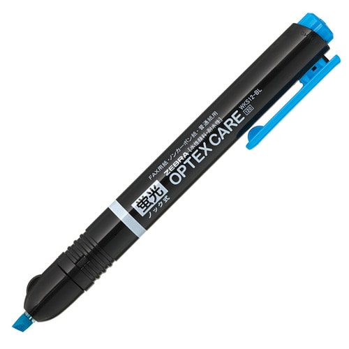 ゼブラ 蛍光オプテックスケア ノック 青 WKS12-BL 1本