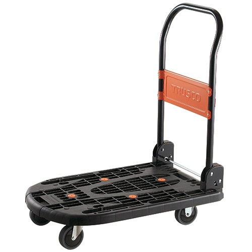 TRUSCO 軽量樹脂製運搬車 カルティオ(折りたたみハンドルタイプ) 200kg荷重 黒 MPK-720-BK-OTS 1台