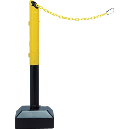 中発販売 プラチェーン内蔵伸縮ポール バリネオ(スタンドタイプ) イエロー BN-665YST 1本
