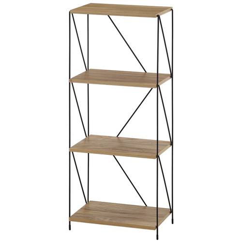 不二貿易　ＥＺＢＯ　ワイヤーラック　４段　幅４２０×奥行３１０×高さ１０３９ｍｍ　オークナチュラル　Ｃ／Ｄ７７５６２　１台