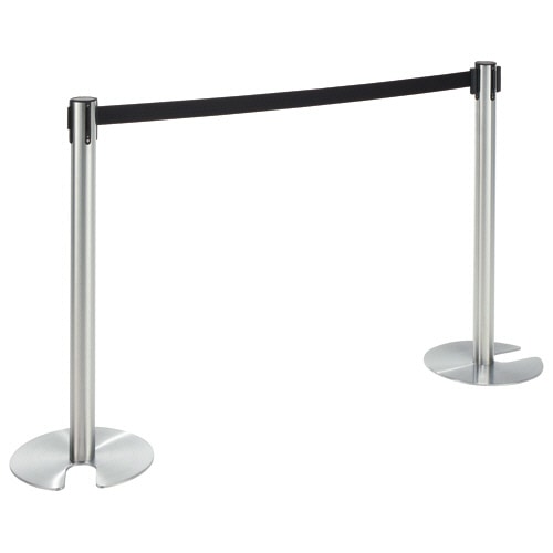 ベルトパーテーションスタンドＳＶ　本体：シルバー　ベルト：黒　１組（２台）