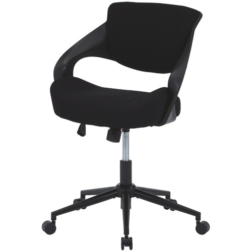 不二貿易　腰当たりが良いチェア　クラウド　フレーム：ブラック　背・座：ブラック　Ｃ／Ｄ７４００２　１脚