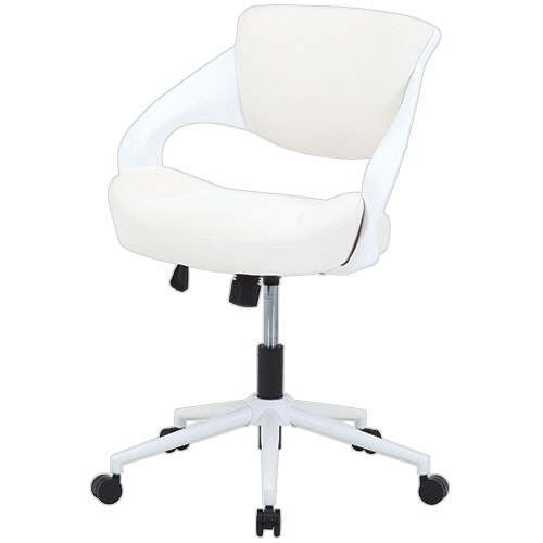 不二貿易　腰当たりが良いチェア　クラウド　フレーム：ホワイト　背・座：アイボリー　Ｃ／Ｄ７４００４　１脚