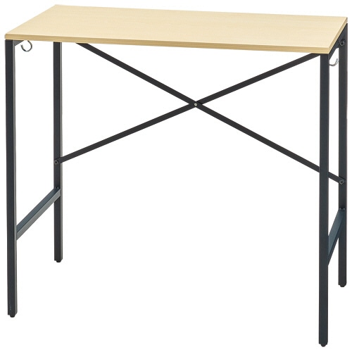 アスカ　シンプルデスク　幅８００×奥行４００×高さ７２０ｍｍ　木目／ブラック　ＳＤＫ８０ＢＫ　１台