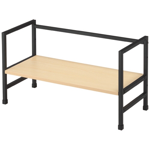 アスカ　机上台　高さ調整付　ハイタイプ　木目／ブラック　ＤＳＫ０８ＢＫ　１台