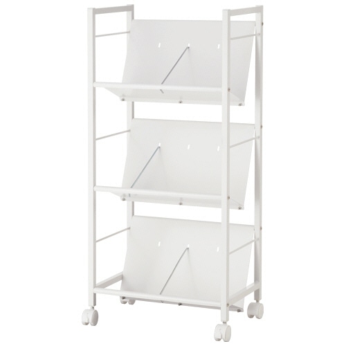 ＹＡＭＡＺＥＮ　ファイルラックワゴン　スチールタイプ　３段　マットホワイト　ＭＦＲＷ－Ｓ３（ＭＷＨ）　１台