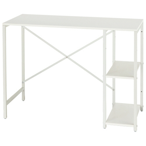 アスカ　シンプルデスク　棚付　幅１０００×奥行４００×高さ７２０ｍｍ　ホワイト　ＳＤＫＳ１００Ｗ　１台