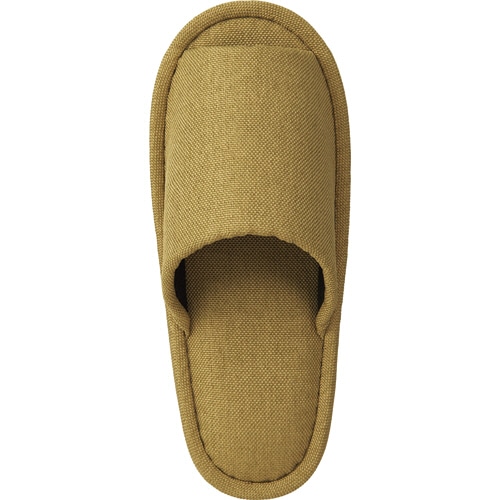 外縫いスリッパ　前あき　グリーン　１足