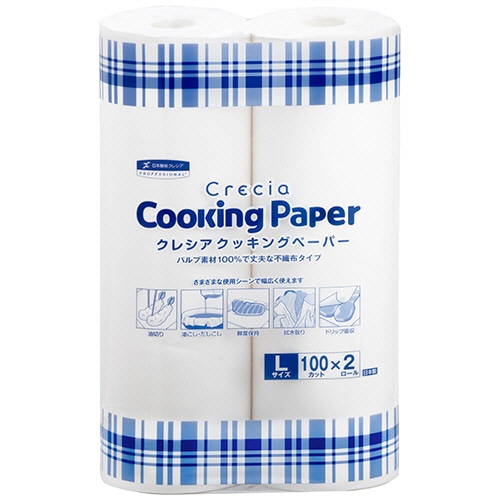 日本製紙クレシア　クレシア　クッキングペーパー　Ｌサイズ　１００カット／ロール　１パック（２ロール）