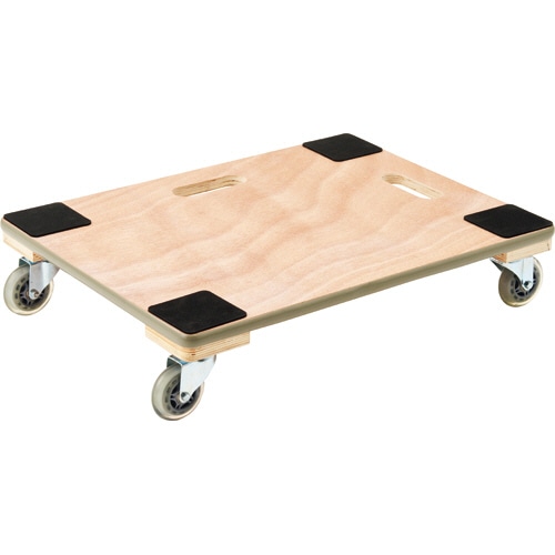 アイネット 木製平台車 静運 すべり止め付 100kg荷重 455×605mm IK501-02 1台