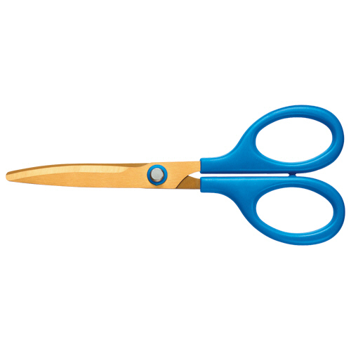 ＴＡＮＯＳＥＥ　コンパクトはさみ　チタンコート　刃渡り６５ｍｍ　ブルー　１セット（１０本）