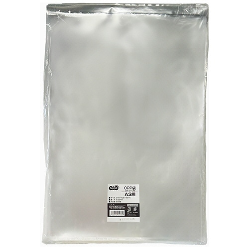 ＴＡＮＯＳＥＥ　ＯＰＰ袋　フタ・テープ付　Ａ３用　３１０×４３０＋４０ｍｍ　１セット（１０００枚：５００枚×２パック）