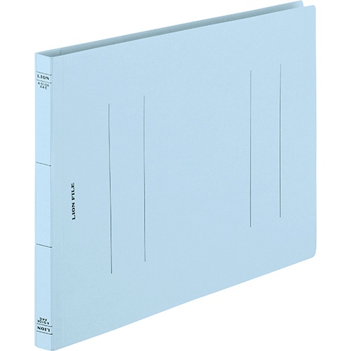 ライオン事務器 フラットファイル(環境) 樹脂押え具 A4ヨコ 150枚収容 背幅18mm ライトブルー A-510KA4E 1セット(10冊)