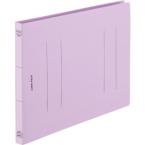 ライオン事務器 フラットファイル(環境) 樹脂押え具 A4ヨコ 150枚収容 背幅18mm パープル A-512KA4E 1セット(10冊)