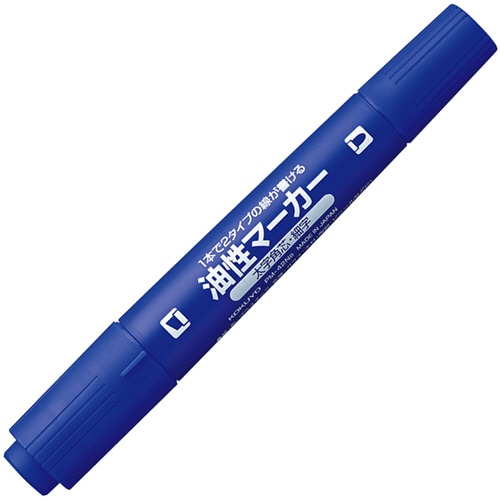 コクヨ 再生樹脂油性マーカーツイン 太字+細字 青 PM-42NB 1セット(10本)