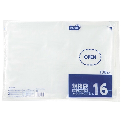 TANOSEE 規格袋 16号 0.03×340×480mm 1セット(1000枚:100枚×10パック)