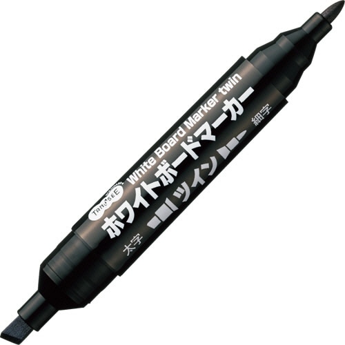TANOSEE ホワイトボードマーカー ツイン 黒 1セット(10本)