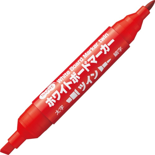 TANOSEE ホワイトボードマーカー ツイン 赤 1セット(10本)