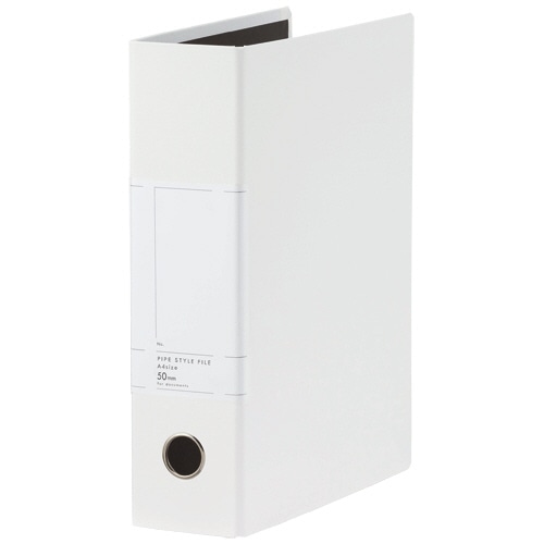 TANOSEE 両開きパイプ式ファイルSt A4タテ 500枚収容 50mmとじ 背幅77mm ホワイト 1セット(10冊)