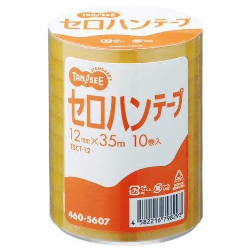TANOSEE セロハンテープ 12mm×35m 1セット(300巻:10巻×30パック)
