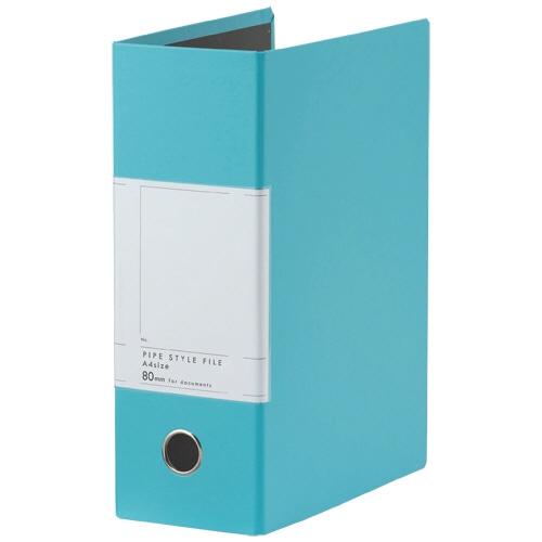 TANOSEE 両開きパイプ式ファイルSt A4タテ 800枚収容 80mmとじ 背幅107mm スカイブルー 1セット(10冊)