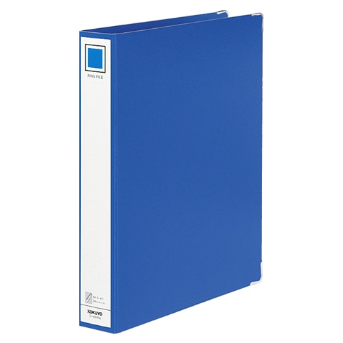 コクヨ リングファイル 色厚板表紙 A4タテ 4穴 310枚収容 背幅54mm 青 フ-494NB 1セット(4冊)