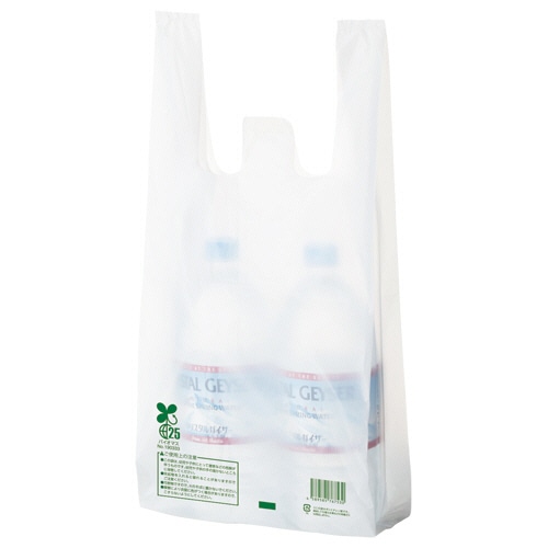 TANOSEE バイオマス配合レジ袋(乳白) 20号 1セット(1000枚:100枚×10パック)