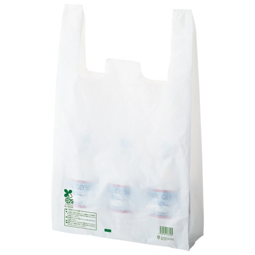 TANOSEE バイオマス配合レジ袋(乳白) 60号 1セット(1000枚:100枚×10パック)