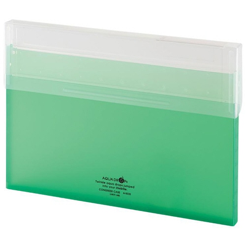 リヒトラブ AQUA DROPs コングレスケース A4ヨコ 150枚収容 黄緑 A-5035-6 1セット(10個)