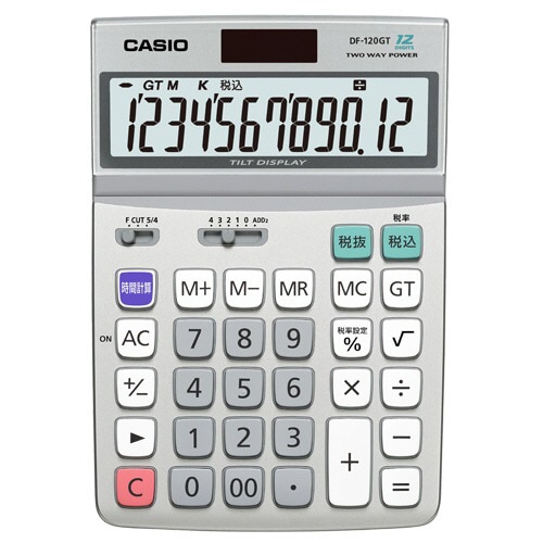 カシオ 実務電卓 12桁 デスクタイプ DF-120GT-N 1セット(3台)