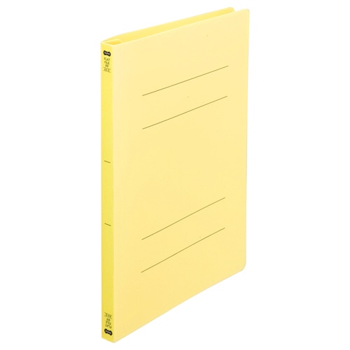 TANOSEE フラットファイル(再生PP) A4タテ 150枚収容 背幅18mm イエロー 1セット(25冊:5冊×5パック)